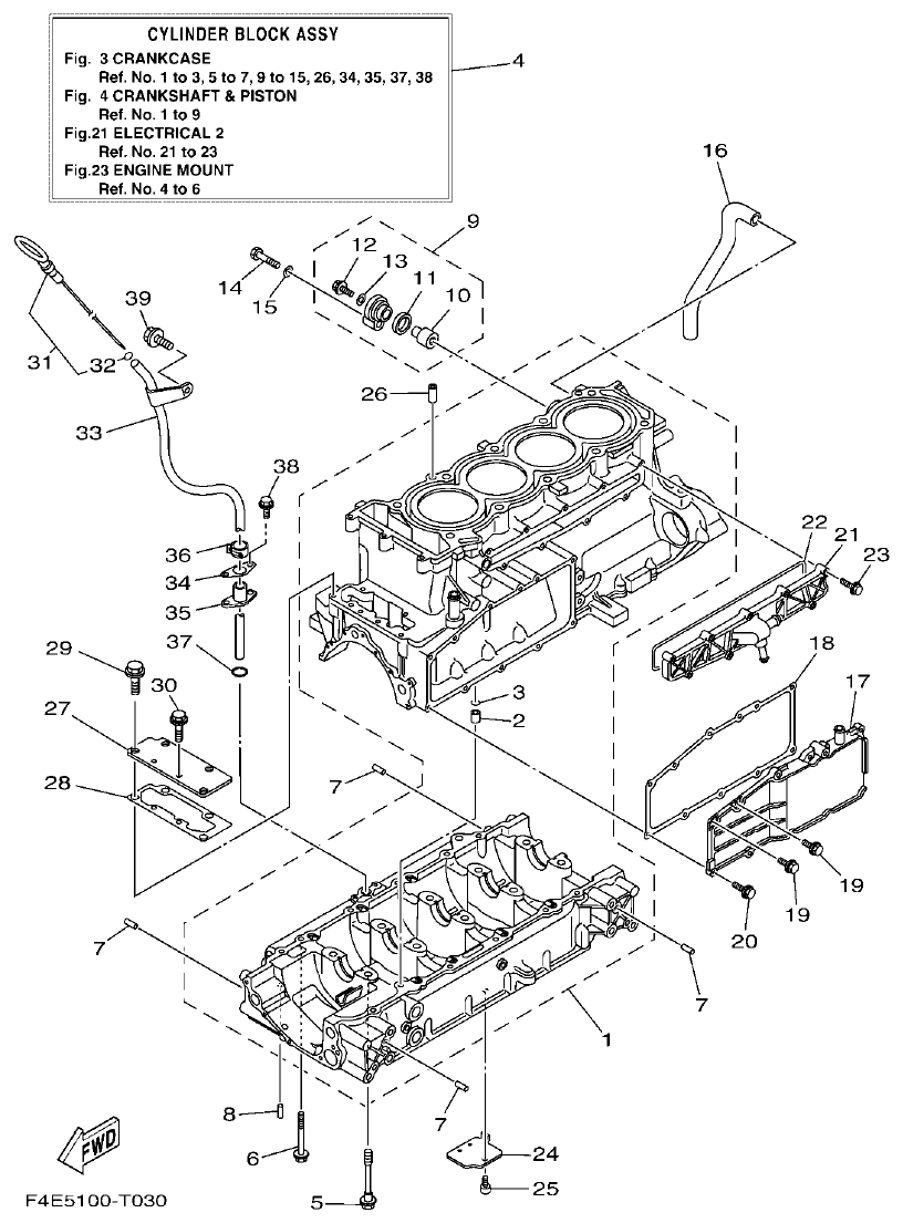 Yamaha VX18002019F4E7(F6G CRANKCASE parts diagram